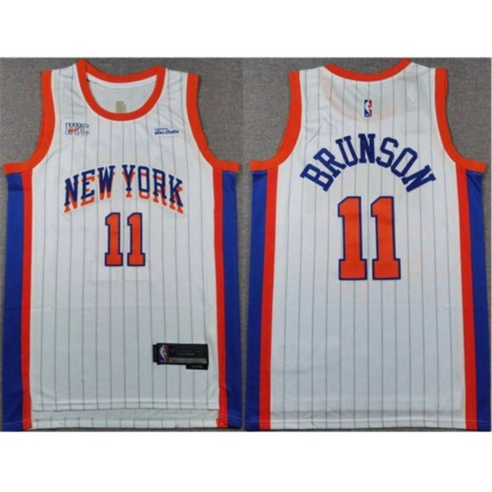 Youths Kids Mens 11 Jalen Brunson White City Stitched Jersey